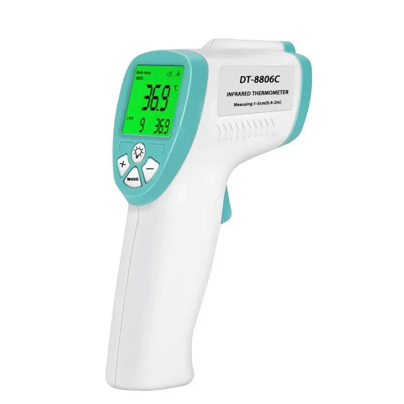 Digital Infrared Forehead Thermometer with ergonomic design and easy-to-read display for accurate, non-contact temperature measurement.