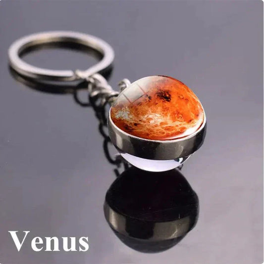 The Planets in The Solar System & Planets Key Ring featuring Venus, sleek and durable zinc alloy design.