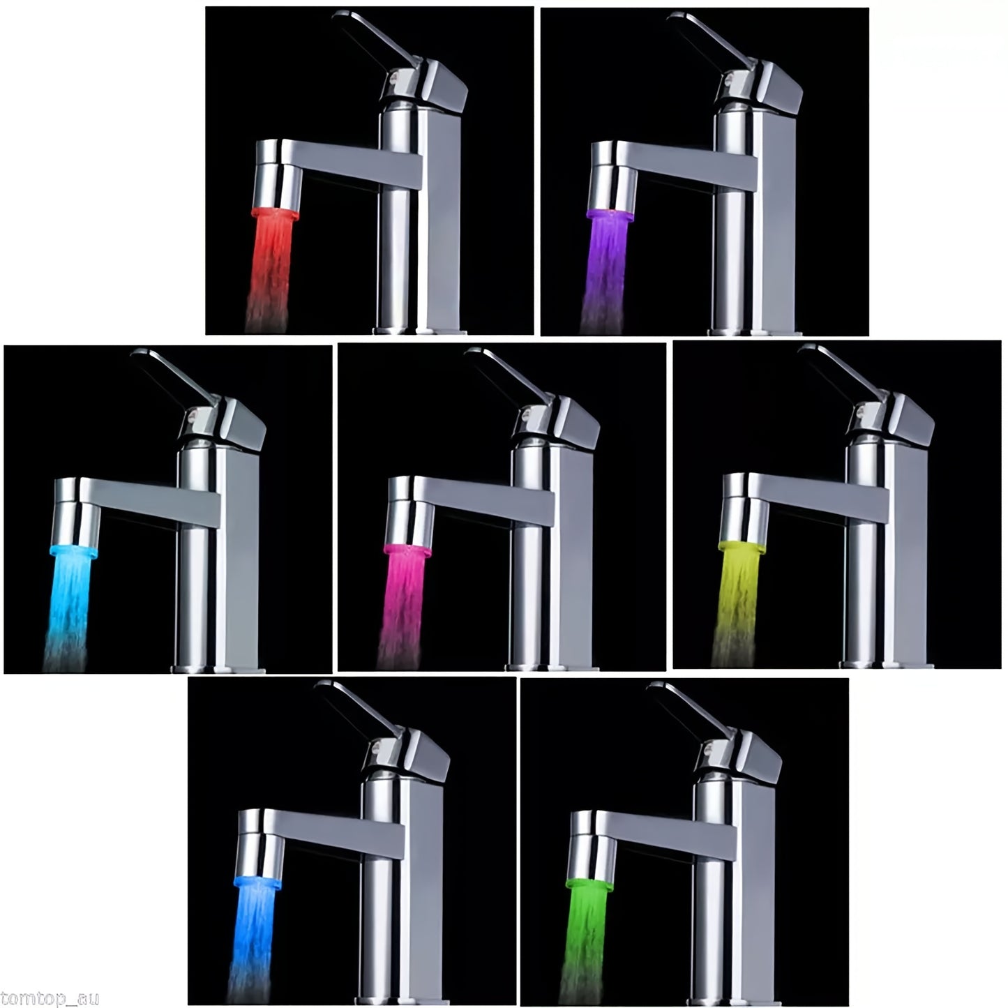 1pc Temperature Sensitive Gradient LED Faucet Light Water Stream Color Changing Faucet Tap Sink Faucet For Kitchen And Bathroom (No Battery Supply)