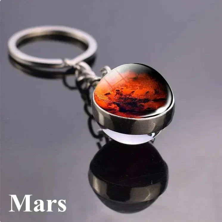 The Planets in The Solar System & Planets Key Ring with sleek zinc alloy design.