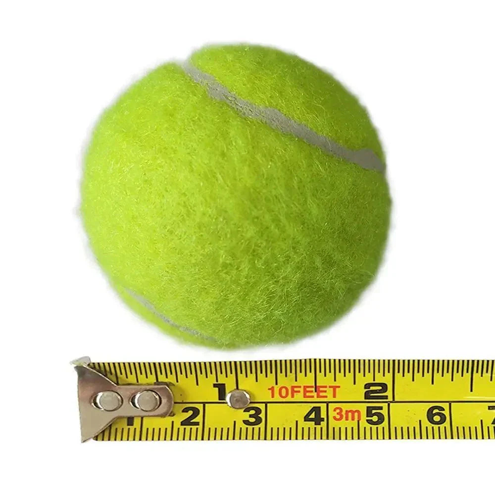 Tennis ball for dogs with measuring tape, 5cm diameter.