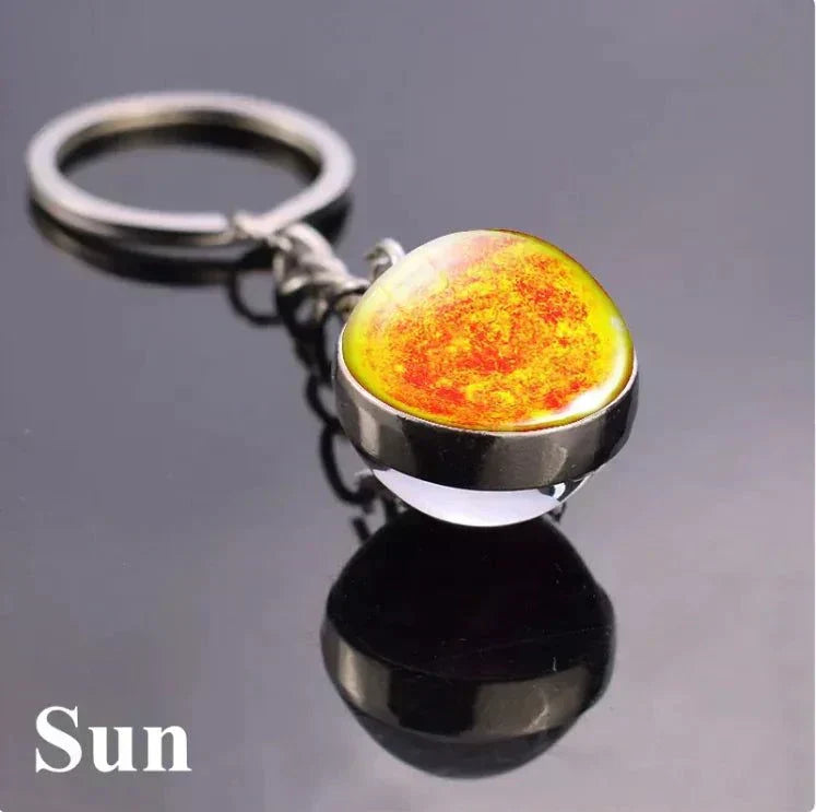 The Planets in The Solar System & Planets Key Ring featuring Sun charm in zinc alloy design.