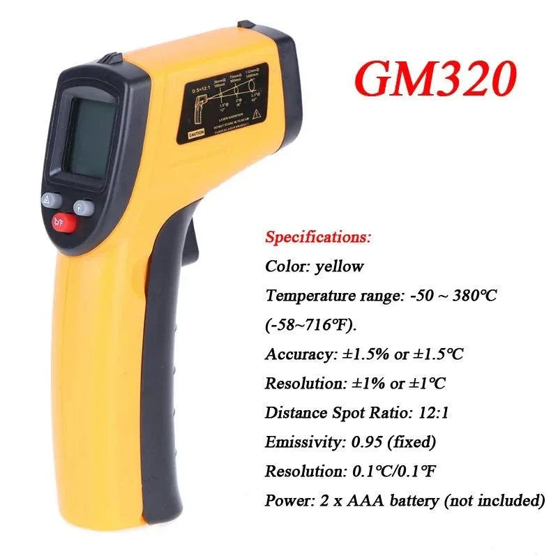 Digital Infrared Forehead Thermometer with advanced technology, yellow color, portable design, and easy-to-read display.