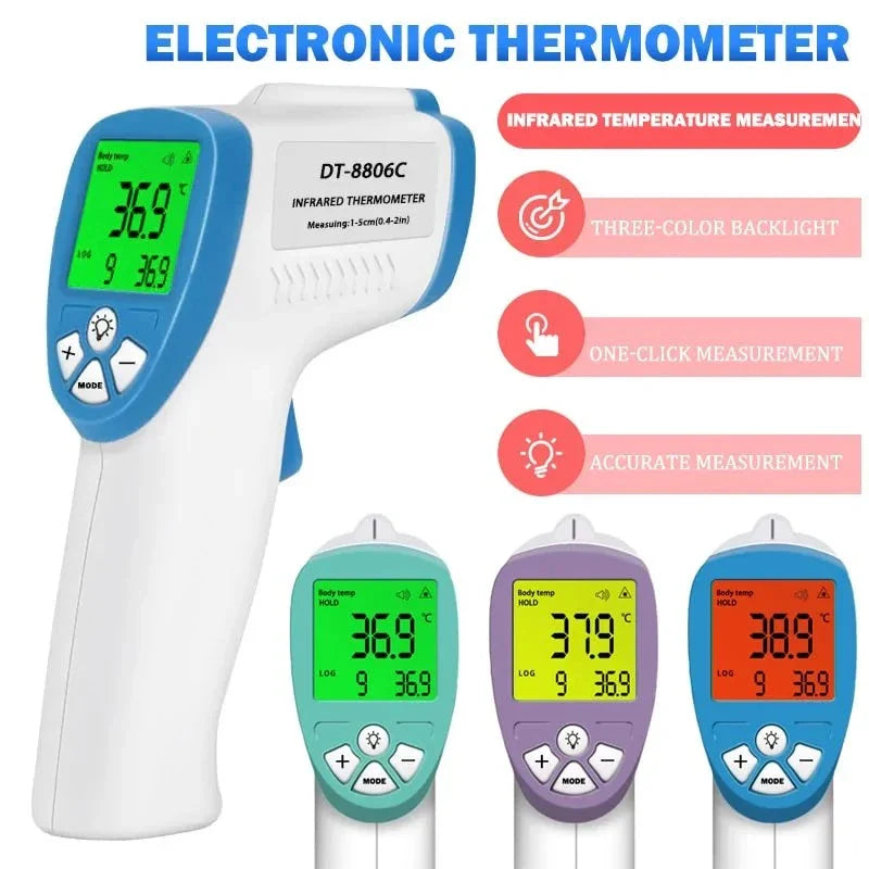 Digital Infrared Forehead Thermometer with accurate, non-contact temperature readings and ergonomic design.