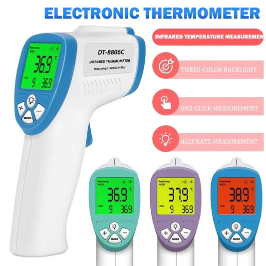 Digital Infrared Forehead Thermometer with accurate, non-contact temperature readings and ergonomic design.