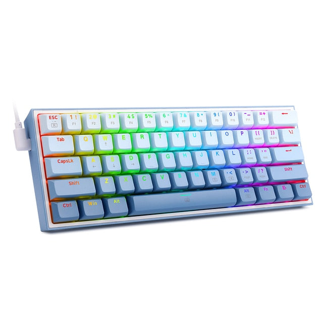 Mini Gaming Wired Keyboard with RGB backlighting, ultra-portable 60% design, and customizable Red switches.