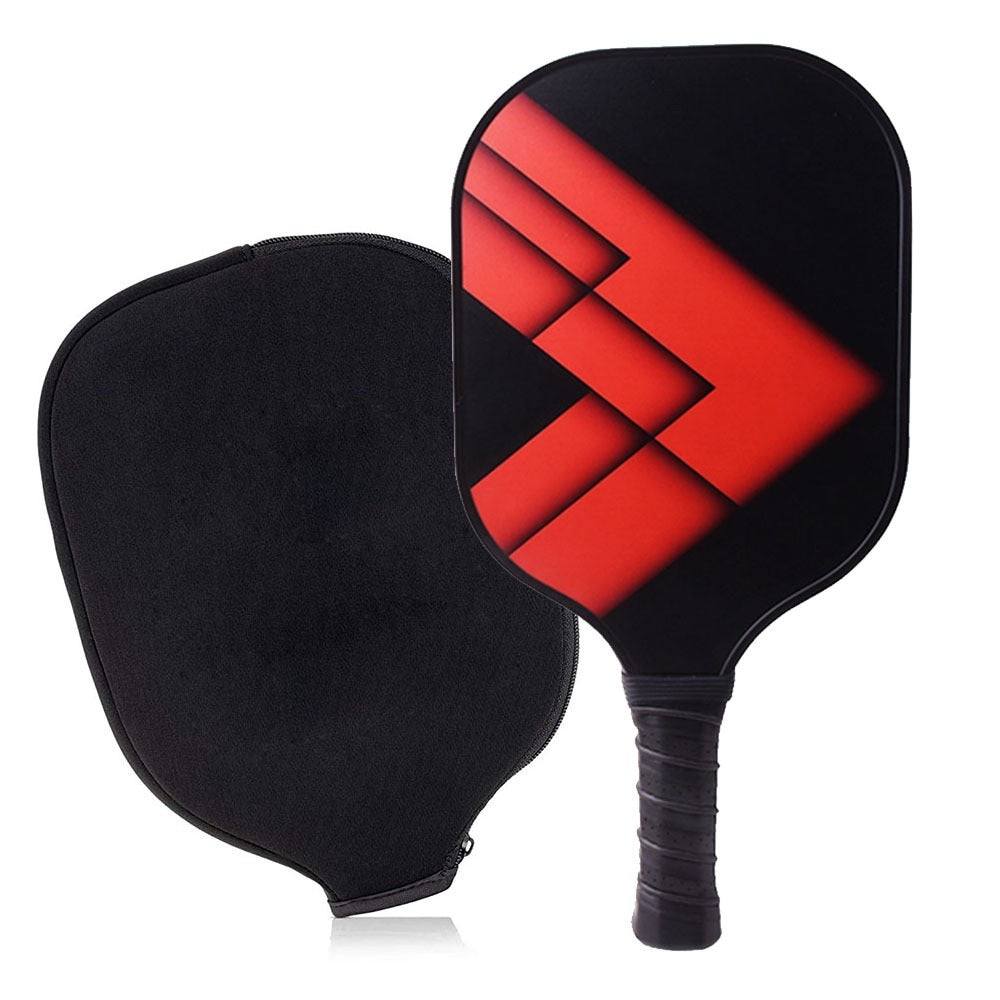 Premium Pickleball Paddle Set with cover, USAPA-approved, shock-absorbing core, graphite surface, elongated handle, and strengthened grip.